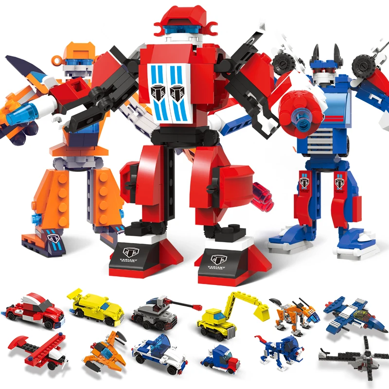 

Technic Car Turn Into Robot Creator Building Blocks Mini Bricks Set Transform Robot Dinosaur Design Toys for Children