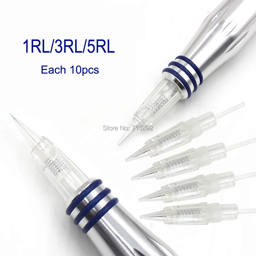 

30pcs/lot 1RL 3RL 5RL Disposable 8mm Screw Cartridges Premium CHARMANT Permanent Makeup Machine Eyebrow Lips Tattoo Needles