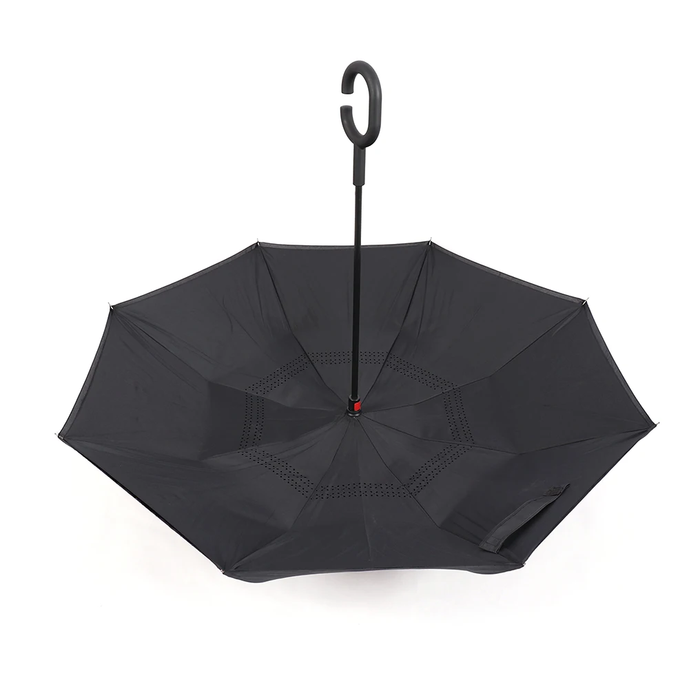 Ветрозащитный складной зонт с ручкой для мужчин и женщин, защита от солнца, дождя, автомобиля, перевернутые зонты, двойной слой, защита от ультрафиолета, самостоятельная стойка, Parapluie