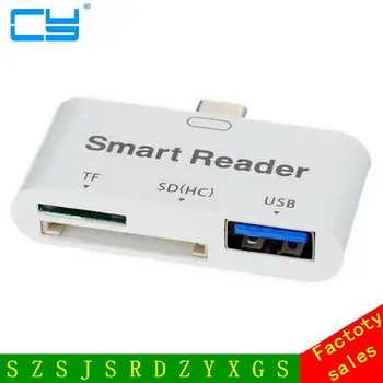 

USB 3.1 Type C USB-C to USB 3.0 Female OTG Adapter & TF SD Smart Card Reader for PC Laptop Tablet Free Shipping
