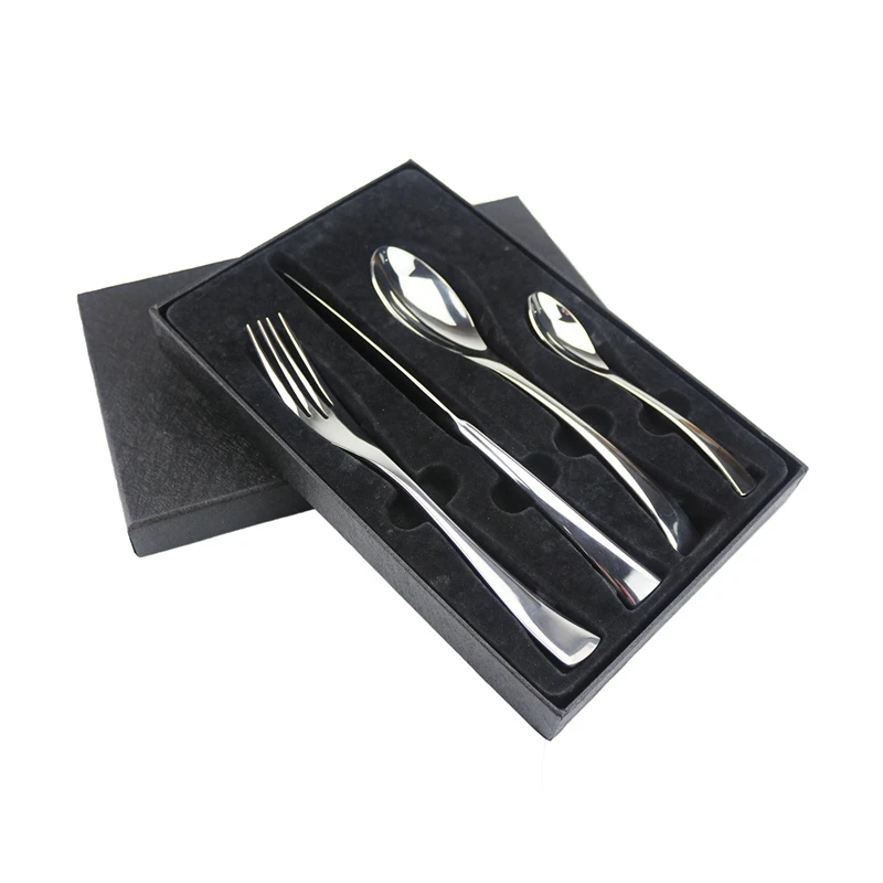 4Pcs/Lot Silver Stainless Steel Polishing Cutlery Set Kitchen Tableware