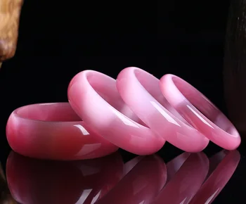 

Genuine Bright Dark Pink Natural Cat Eye Stone Bangle Bracelet ,Fine Opal Bangle Jewelry Lucky Gift For Woman Can Drop Shipping