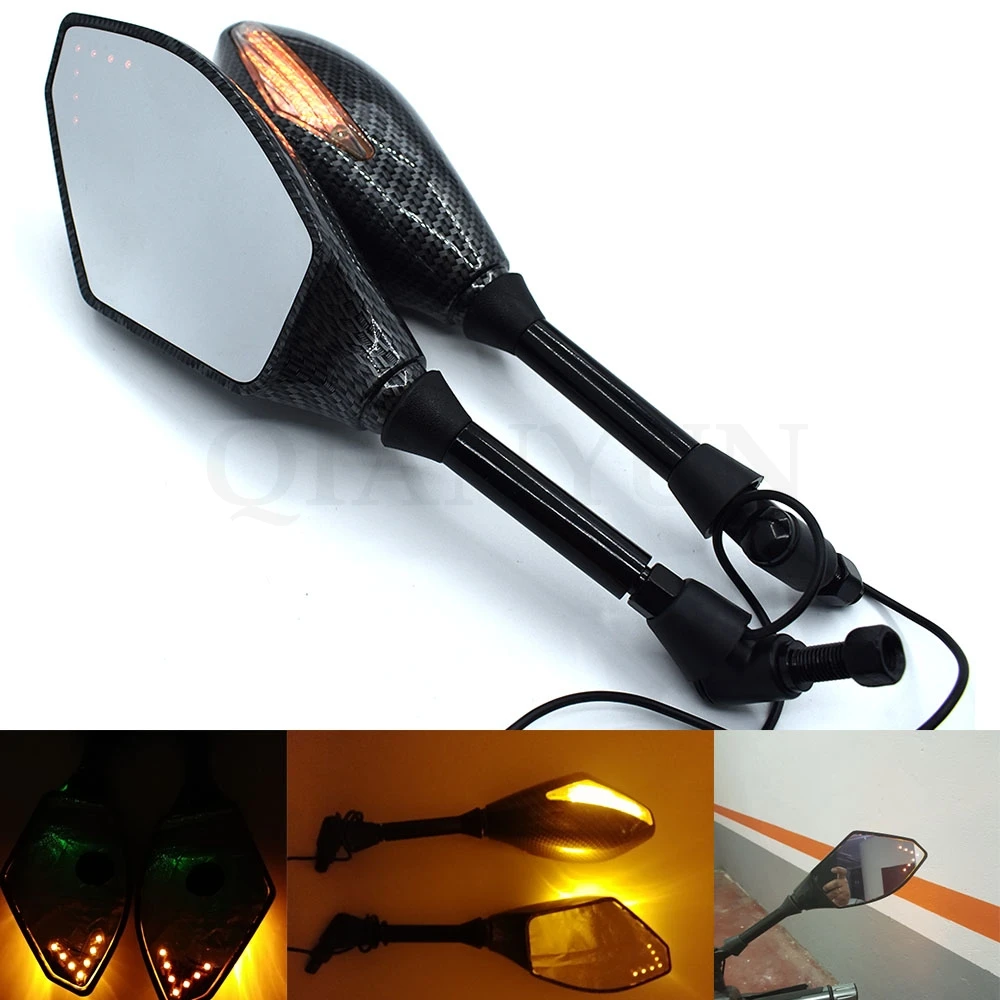 

Universal Motorcycle mirrors Carbon Fiber LED Turn Signals Rearview Mirrors for HONDA CBR954RR CBR 954RR CBR954Rr CBR954