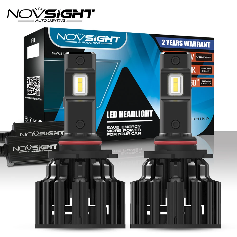 NOVSIGHT Автомобильные светодиодные фары 100 Вт 20000LM 9006 Противотуманные 6000K|Передние