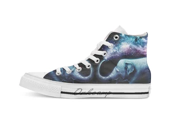 

Elephant Splash Novelty Design breathable casual High Top lace-up Canvas shoes sneakers
