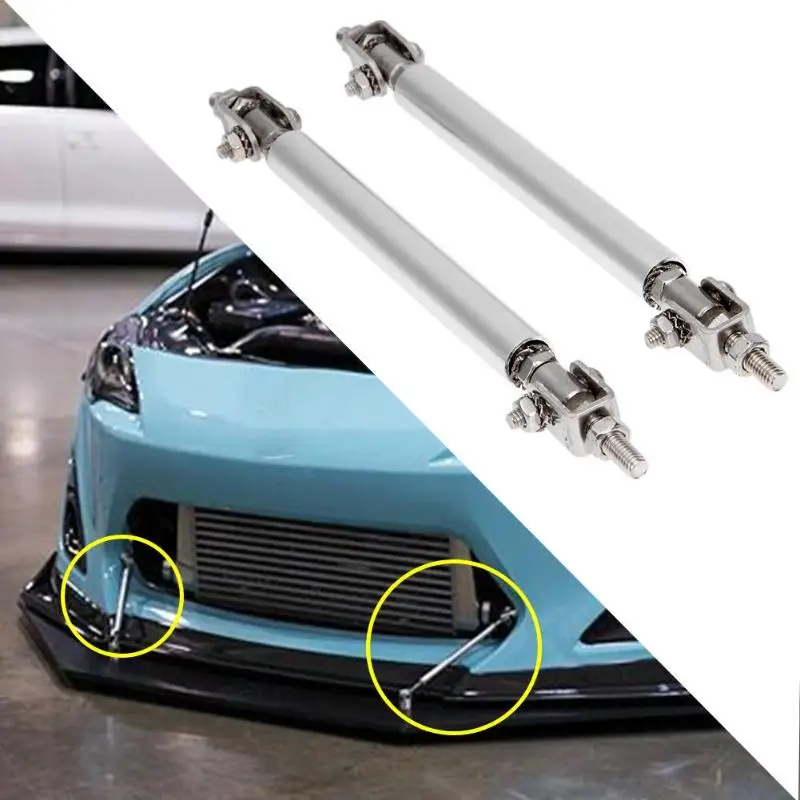2 piezas Universal 100mm ajustable coche vehículo parachoques delantero labio divisor alerón barra de apoyo barra Auto Exterior partes