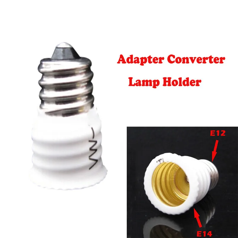 2Pcs E12 To E14 Lamp Bases Adapter Converter Lamp Holder Base Socket