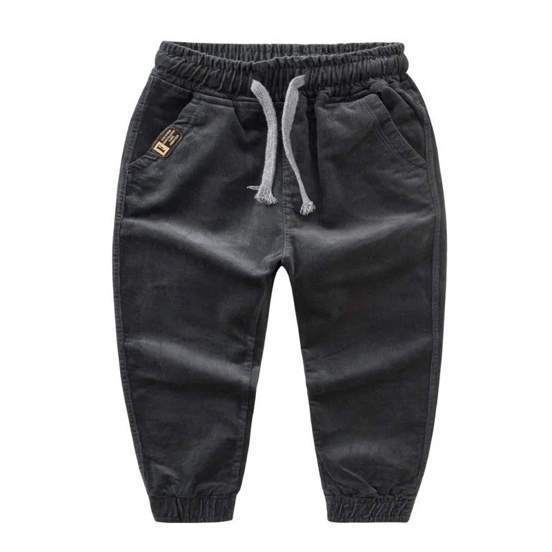 SHOUHOU/Лидер продаж года; модные детские весенние вельветовые повседневные длинные брюки с эластичной резинкой на талии для мальчиков и девочек; детские штаны - Цвет: gray