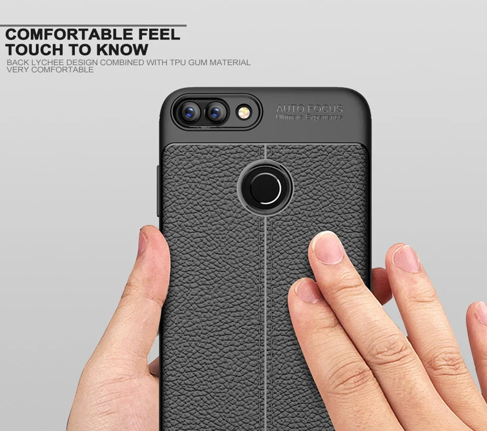 Icoque For Lichi Cover Huawei P Smart Case Silicone Soft Shockproof Protection for Enjoy 7S Coque Huawei P Smart Funda Black (5)