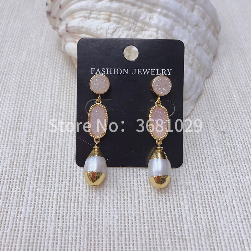 Fashionable and simple atmosphere joker modelling pearl earring drop shape female | Украшения и аксессуары