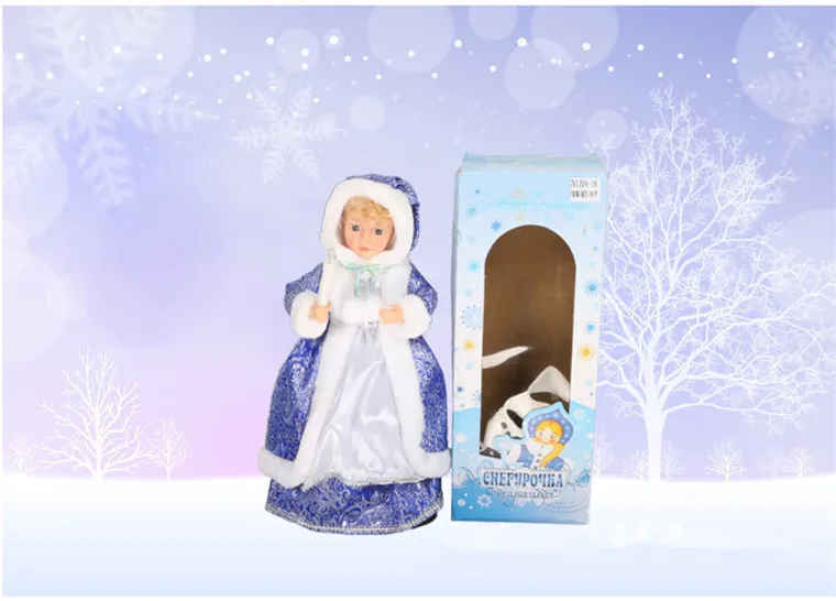 Traje para Crianças Presente de Natal Polegada Russo Musical Neve Maiden Falando Brinquedos Luz Elétrica Papai Noel Decoração 16 8 16 polegada russo musical neve maiden traje