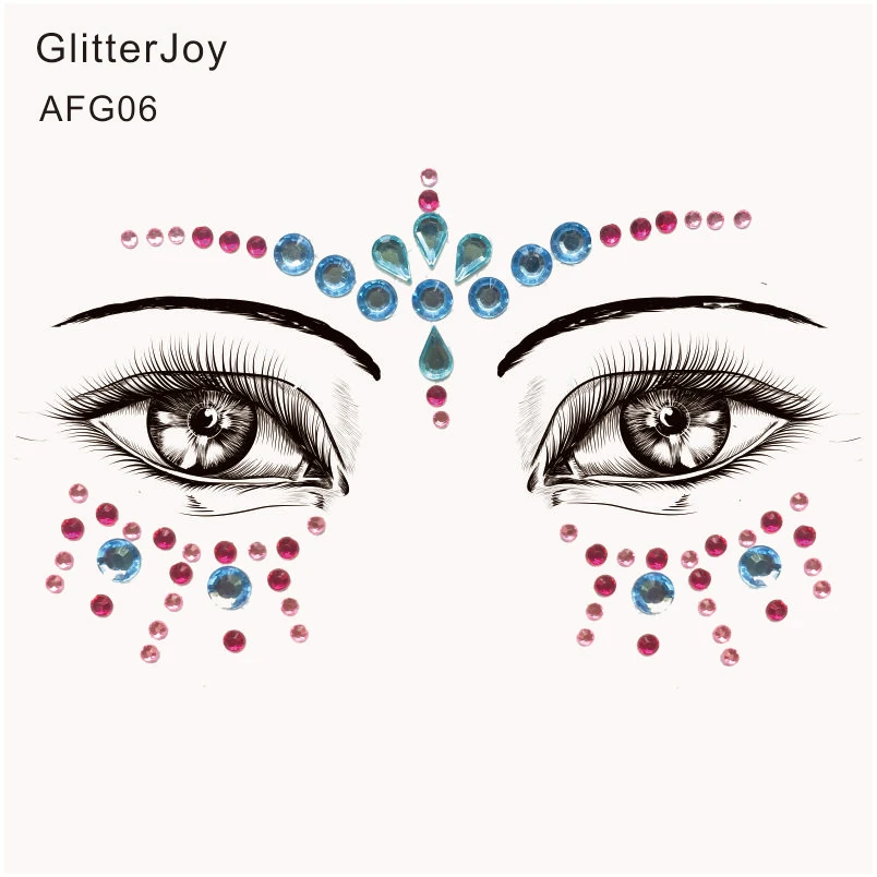 

AFG06 1Pc Forehead Bindi Acrylic Face Gem Tattoo Sticker ideal for Festival and Party Makeup Decor to Sparkle