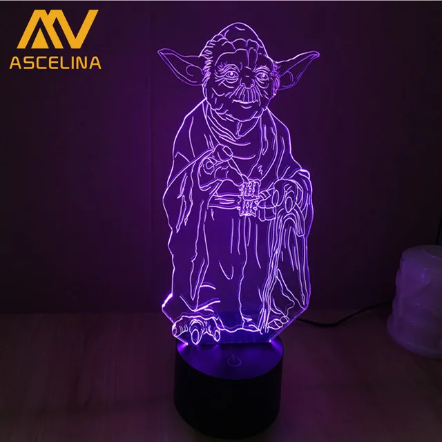 Jedi Knight Yoda Star Wars Verlichting Gadget 3D Mood Lamp ... Jedi Knight Yoda Star Wars Verlichting Gadget 3D Mood Lamp ...