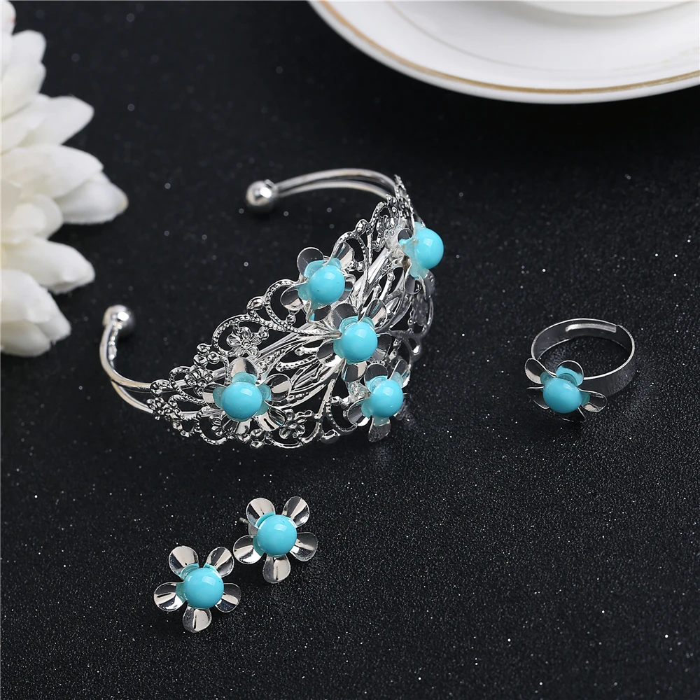 

Compatible with Bohemia Style Jewelry Gold Silver Silver Circle of four Flower 6 Color Resin Bracele DIY Fashion Charms