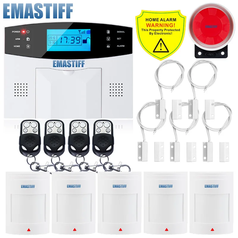 G2B Bundle O Новая встроенная антенна датчик зазора двери PIR детектор движения беспроводной ЖКД GSM sim-карта дом Охранная сигнализация дымовая Вспышка Сирена - Цвет: G2B Bundle O