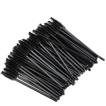 

New 100Pc Lash Cosmetic Eyelash Extension Mascara Wand Black Brush Clean Disposable Makeup Brush Applicator Lash Makeup Tool -15