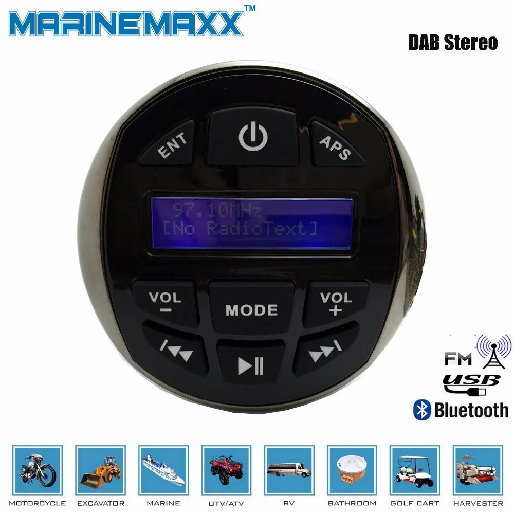 Buy Bluetooth Marine DAB+ Radio Fm Transmitter Waterproof Car Motorcycle Marine