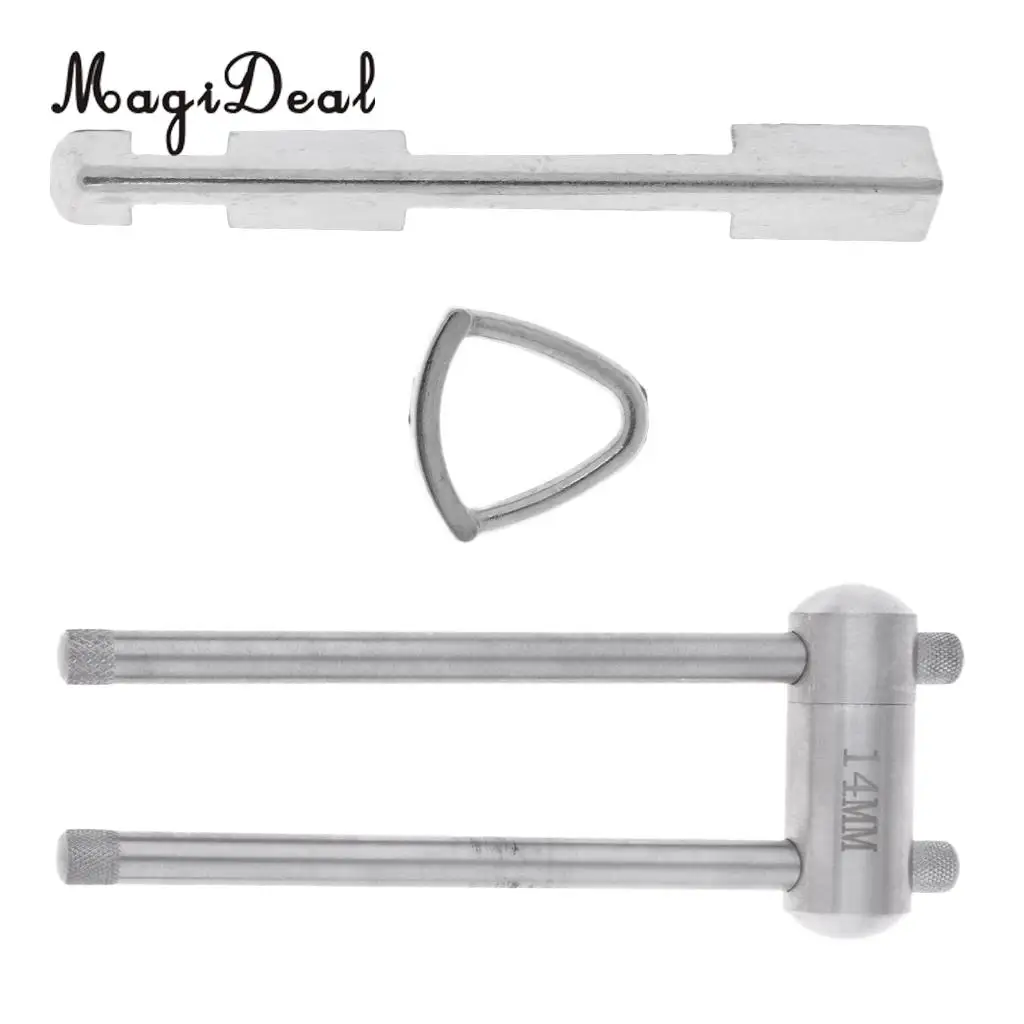 Stainless Steel Billiards Pool Cue Tip Press Shape Tool + Aluminum Pool Cue Tip Repair Replacement Stick Clamp Tool