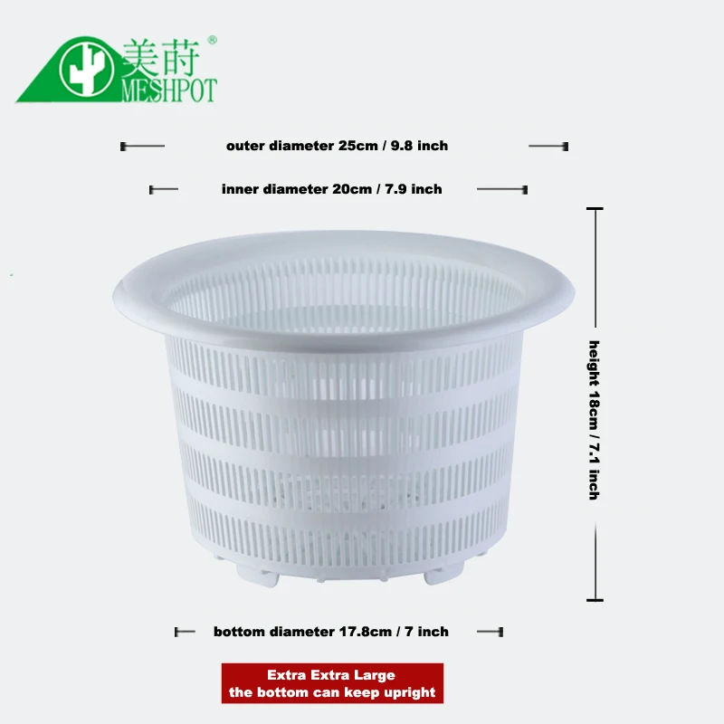 Meshpot Пластик корзинка для выращивания в гидропонике чистая чашка сетчатый горшок Плантатор Контейнер дома украшения корень контроля лакированная Технология - Цвет: 200-White