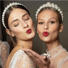 YMYW, модный дизайн Za, повязка на голову, женские аксессуары для волос, искусственный жемчуг, повязка на голову для девочек, элегантная Свадебная повязка для волос, головной убор, бижутерия