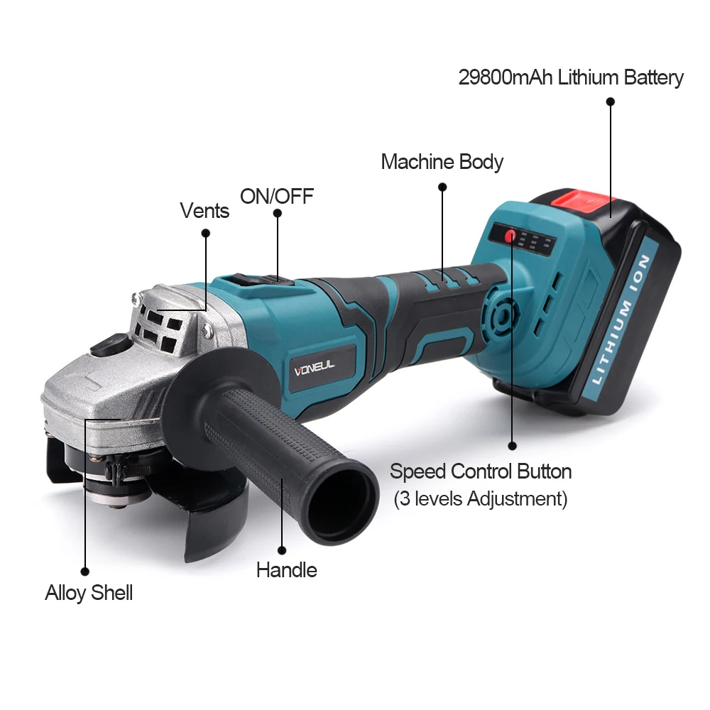 128tv/29800 Electric 100mm Angle Grinder Power Cutting Tool Rechargeable lithium battery Upgrade Chainsaw Bracket Grinder 128tv/29800 Electric 100mm Angle Grinder Power Cutting Tool Rechargeable lithium battery Upgrade Chainsaw Bracket Grinder