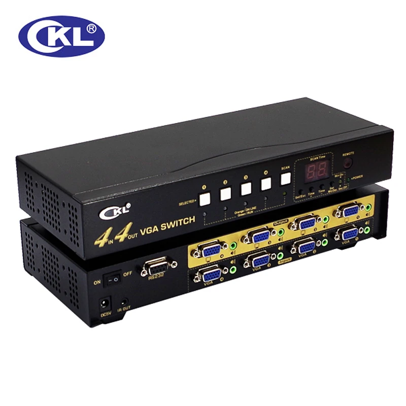 CKL-444R High-end vga-коммутатор PLC сплиттер с аудио 4 в 4 из 2048*1536 450 МГц для ПК монитор с ИК-пульт дистанционного управления RS232 Управление