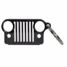 Дешевая цена черный гриль из нержавеющей стали брелок, автомобильный брелок с кольцом ключ для ключи от джипа
