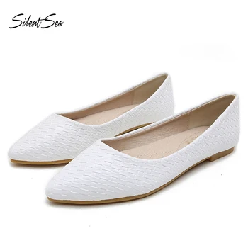 

Silentsea 2020 New Spring Women Flats Shoes Knitting Women Shoes Casual Single Shoes Women Shallow Mouth Shoes Big Size