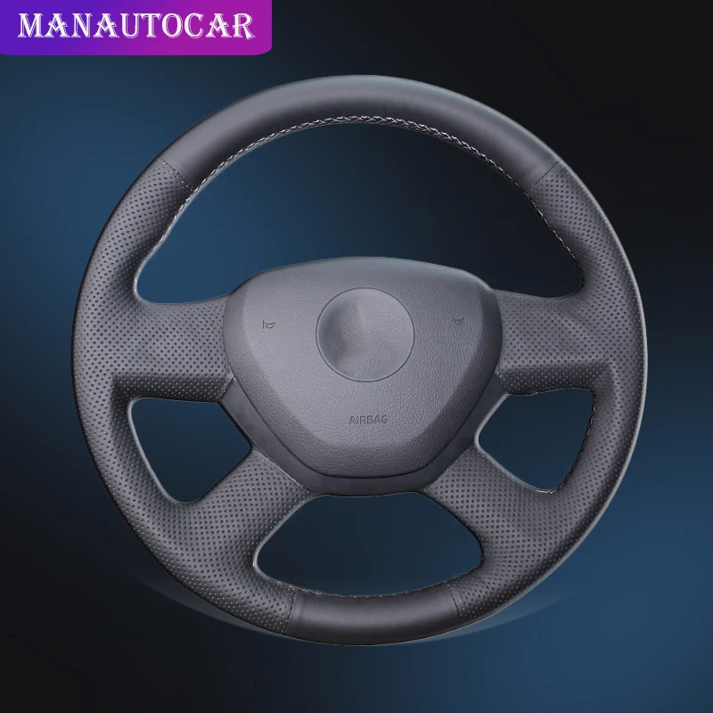 

Car Braid On The Steering Wheel Cover for Skoda Octavia 2015 2016 Fabia 2014 Rapid 2013-2015 Superb 2013-2016 Yeti Auto Covers