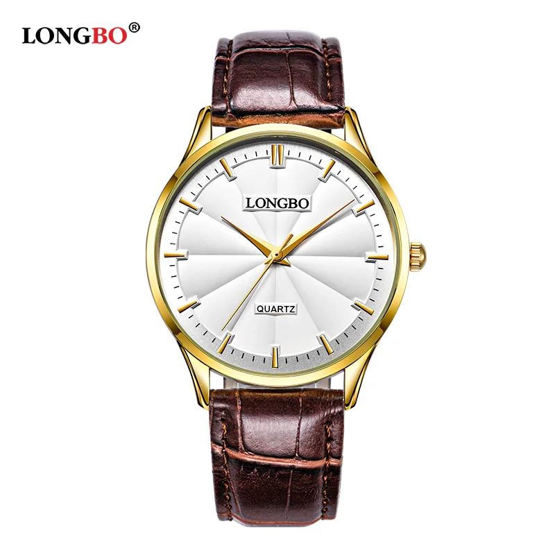 Reloj Hombre 2019 Longbo Новый Топ бренд класса люкс мужские часы кожаный ремешок