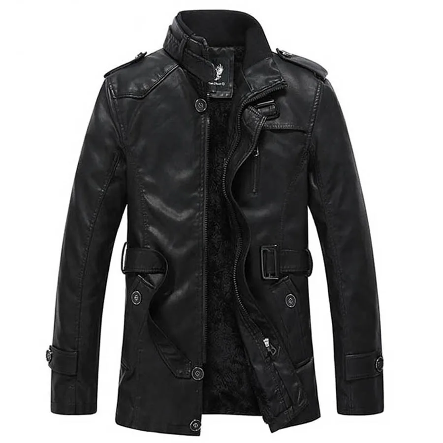 Зимние куртки для мужчин, Тонкая Повседневная Верхняя одежда, куртка-бомбер, Winderbreaker, искусственная кожа, мотоциклетные куртки, мужское меховое пальто