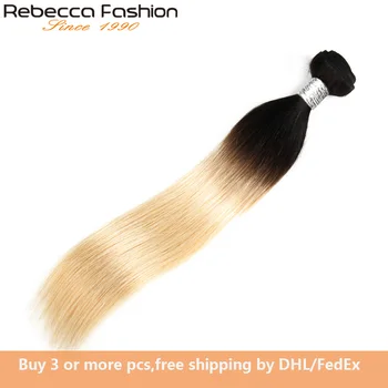 

Rebecca Ombre Blonde Hair 100% Remy Human Hair Extensions Peruvian Straight Hair Bundles 10 To 30 inch 1Pc 1b/613 Free Shipping