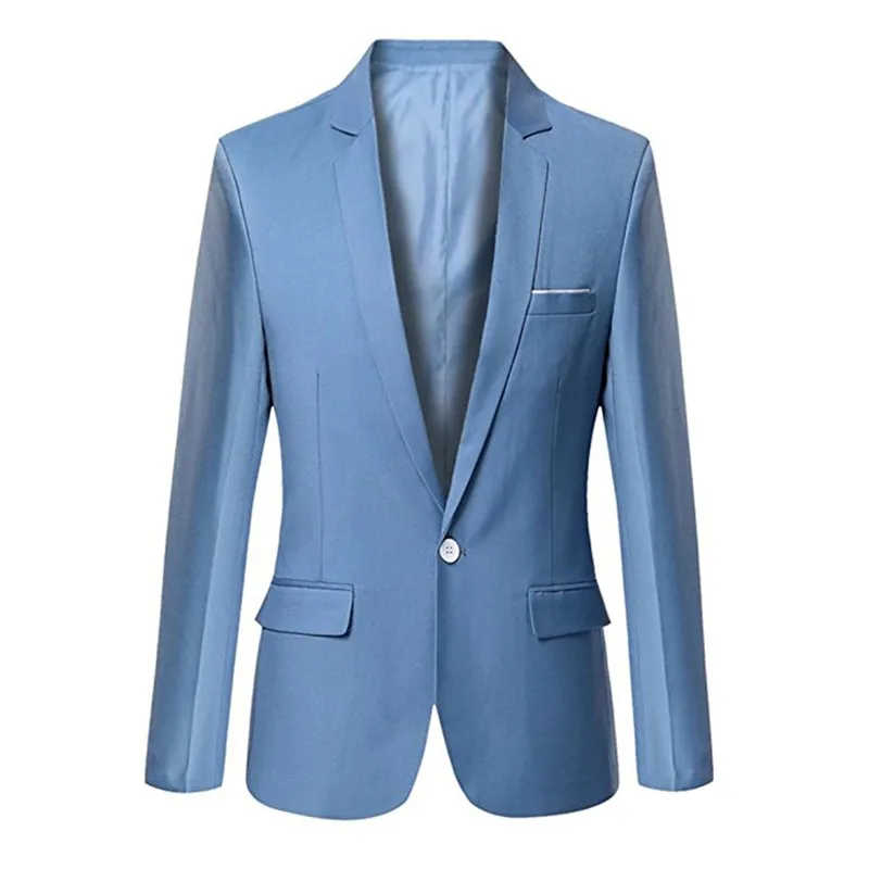 New high quality men's suit coat solid color lapel a button men's prom ...
