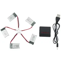 Hot5pcs 3,7 V 400 mah Li-po Батарея с 5in1 Зарядное устройство ЕС Plug Набор для Eachine H99W JJRC H31 H98 Hubsan X4 H107 DM003 запасных Запчасти