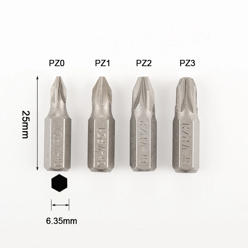 10 шт. Pozi сверло для электродрели комплект 1/4 дюймов 6,35 мм шестигранный хвостовик с фокусным расстоянием 25 мм Нескользящие PZ0 PZ1 PZ2 PZ3 крестообразная отвертка, биты