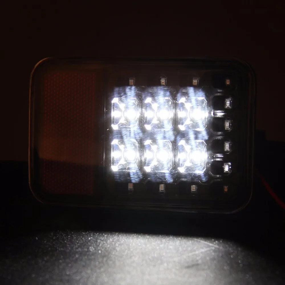  Pair Led Rear Bumper Fog Parking Reverse Brake Lights Lamp For Jeep Wrangler JK 2007-2016 - 32810080411