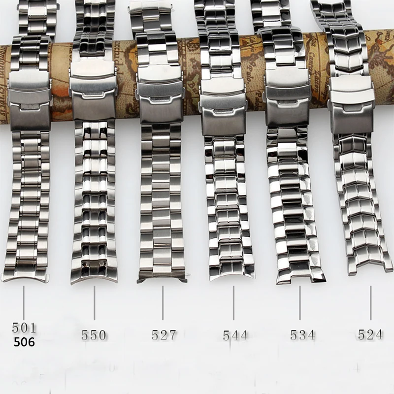 

Waterproof bracelet 22mm New Top Quality stainless Steel Watchband Folding Buckle For EF-550 BEM501 EF527 EF540 EF534+Free tool