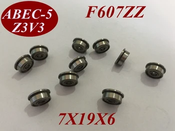 

50Pcs F607ZZ F607Z F607-ZZ 7X19X6 mm Miniature high speed deep groove Ball Bearings Flange Roller flanged bearing