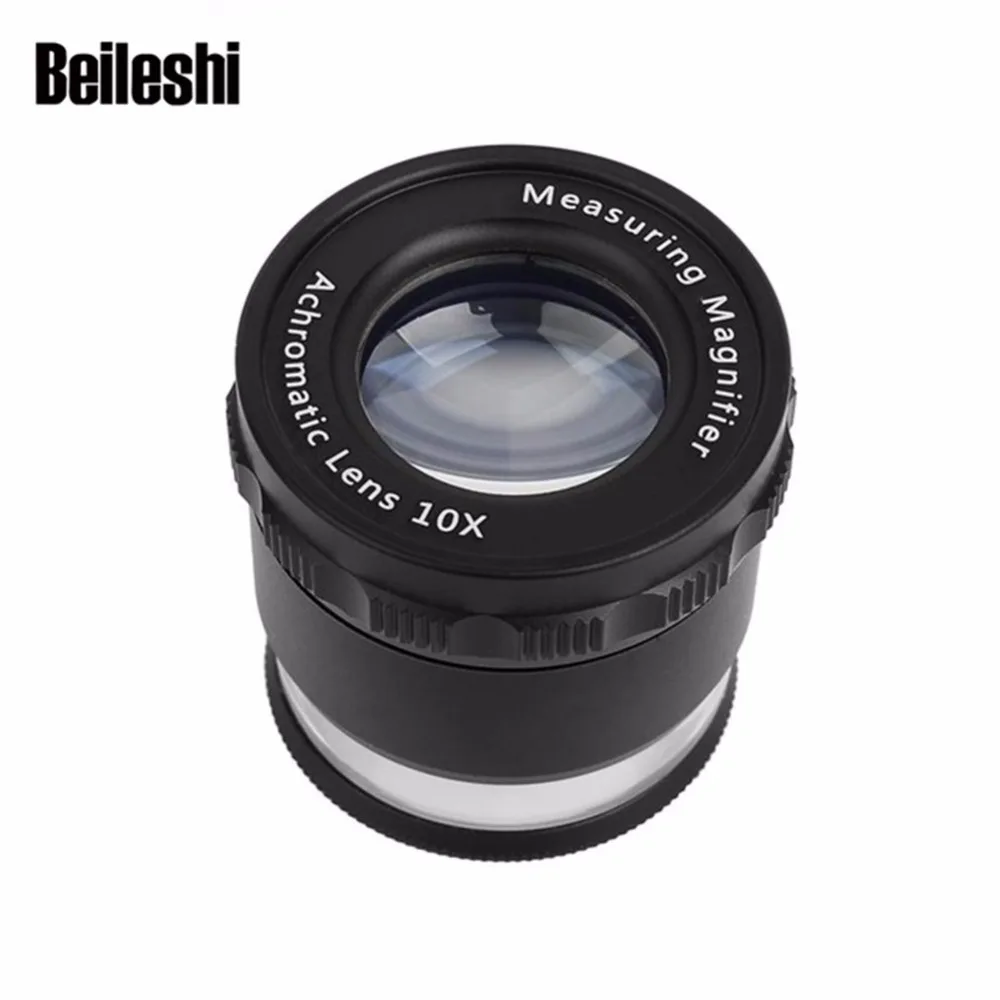 Beileshi Measuring Magnifier 10X With LED Light Handheld Magnifying