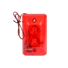 10 PCS Red color Wire use Strobe siren For security alarm anti theft double Siren inside 120DB louder speaker Free shipping