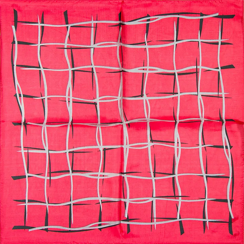

Guarantee 100% Silk Scarf Square Women Scarf Red Plaids Small Square Silk Scarf 50cm 2019 Female Bandana for Office Lady Gift