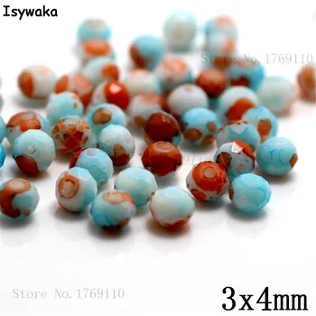 

Isywaka 3X4mm 30,000pcs Rondelle Austria faceted Crystal Glass Beads Loose Spacer Round Beads Jewelry Making NO.42