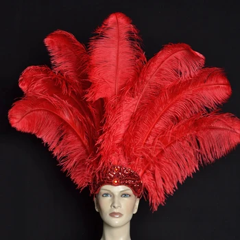 

10pcs 16-18inches(40-45cm) Red High Quality Natural Ostrich Feathers For Wedding Party Event Home Decoration