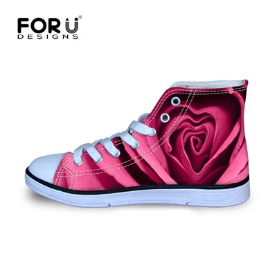 FORUDESIGNS/высокие кроссовки со шнуровкой для девочек; парусиновая обувь на платформе для любителей ходьбы; цветные красные детские кроссовки - Цвет: C0126AT