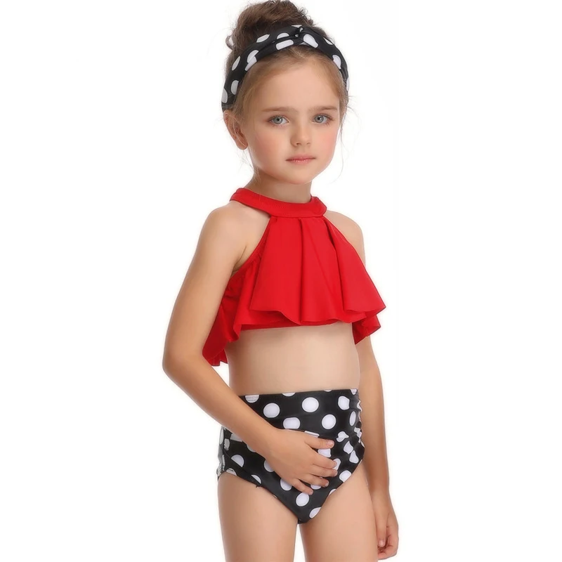 

New Europe and the United States 2019 summer fashion girls swimwear 2~12 years old children beachwear cute girls bikini suits