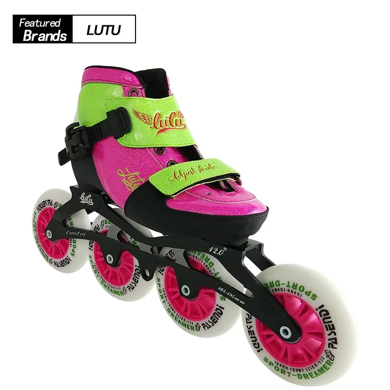 المهنية قابل للتعديل الاطفال زلاجات دوارة التمهيد الفتيات سرعة أحذية التزلج الفتيان مضمنة تزلج ضبط 3 أو 4 عجلات 4 كبيرة Patines