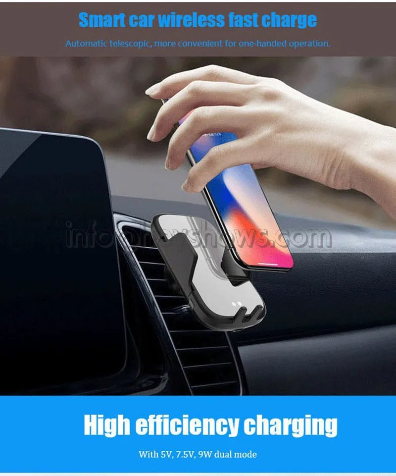 Carro sem Fio Infravermelho de Indução de Carregamento Suporte para Iphone Case com Carga Rápida sem Fio Samsung Telefone Exibição Stand Holder - 3 Carregamento Suporte Para iPhone Samsung Telefone Exibição