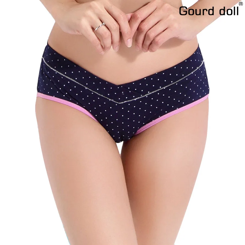 Gourd Doll хлопковый бюстгальтер для грудного вскармливания для беременных и кормящих женщин бюстгальтер для беременных и кормящих нижнее белье одежда - Цвет: Navy Point Briefs
