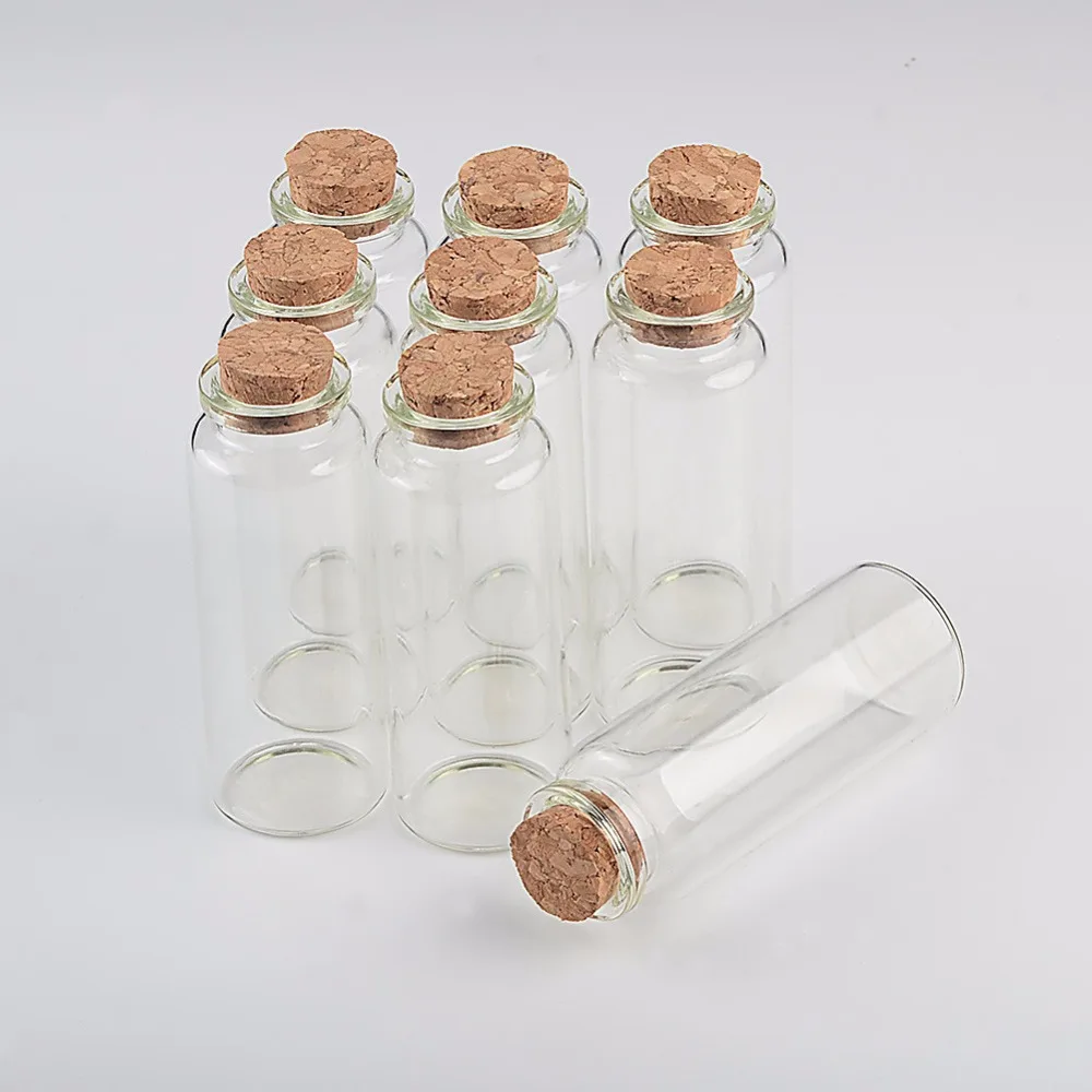 40ml Mini Bottle with Cork Stopper Tiny Empty Clear Glass Crafts Bottles Vials For Wedding Decoration Christmas Gifts 50pcs/lot