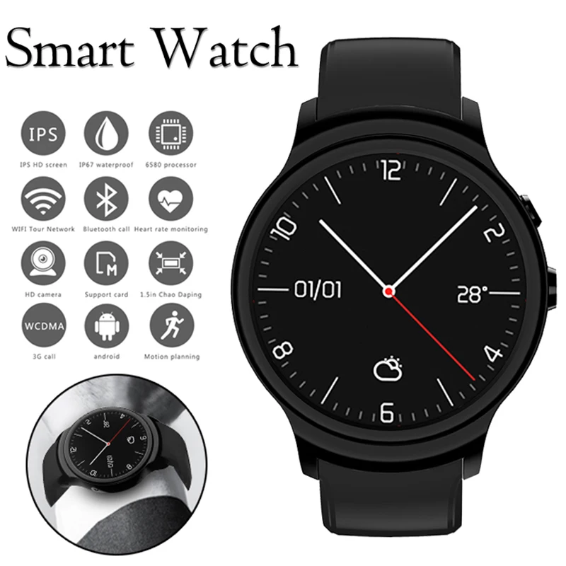 

Men's Watch I3 Android 5.1 OS Digital Smart watch Men 1GB+16GB Mens SmartWatch Phone Support 3G wifi SIM whatsapp MP3/MP4 player